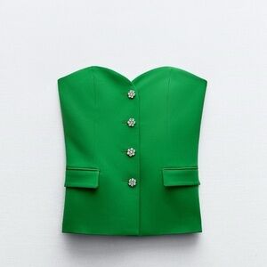 Green bustier Top